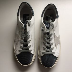 Golden Goose Hi Star Gun Metal Leather Sneakers